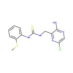 CSc1ccccc1NC(=S)NCc1nc(Cl)cnc1N ZINC000071296045