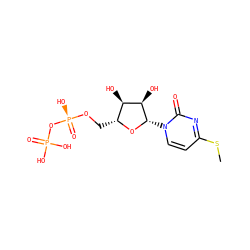 CSc1ccn([C@@H]2O[C@H](CO[P@@](=O)(O)OP(=O)(O)O)[C@@H](O)[C@H]2O)c(=O)n1 ZINC000035033754