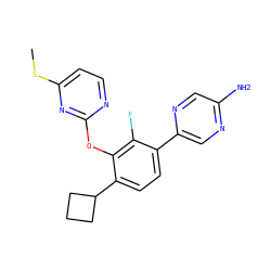 CSc1ccnc(Oc2c(C3CCC3)ccc(-c3cnc(N)cn3)c2F)n1 ZINC000224580052