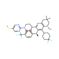 CSc1cnc(N2CCC(c3nc4c(c(C5CCC(F)(F)CC5)c3[C@@H](F)c3ccc(C(F)(F)F)cc3)[C@@H](O)CC(C)(C)C4)CC2)nc1 ZINC000218299182
