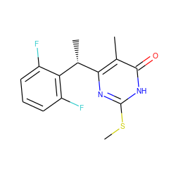 CSc1nc([C@@H](C)c2c(F)cccc2F)c(C)c(=O)[nH]1 ZINC000013474566