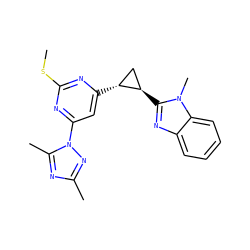 CSc1nc([C@@H]2C[C@H]2c2nc3ccccc3n2C)cc(-n2nc(C)nc2C)n1 ZINC000205287372