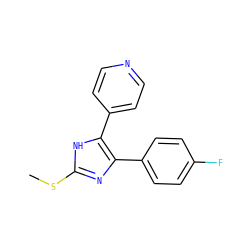 CSc1nc(-c2ccc(F)cc2)c(-c2ccncc2)[nH]1 ZINC000013491685