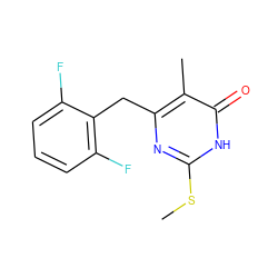 CSc1nc(Cc2c(F)cccc2F)c(C)c(=O)[nH]1 ZINC000013556538
