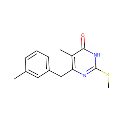 CSc1nc(Cc2cccc(C)c2)c(C)c(=O)[nH]1 ZINC000013742867