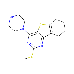 CSc1nc(N2CCNCC2)c2sc3c(c2n1)CCCC3 ZINC000006661323