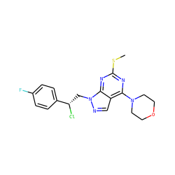 CSc1nc(N2CCOCC2)c2cnn(C[C@H](Cl)c3ccc(F)cc3)c2n1 ZINC000040404010