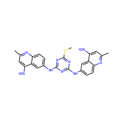 CSc1nc(Nc2ccc3nc(C)cc(N)c3c2)nc(Nc2ccc3nc(C)cc(N)c3c2)n1 ZINC000098083763