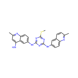 CSc1nc(Nc2ccc3nc(C)ccc3c2)nc(Nc2ccc3nc(C)cc(N)c3c2)n1 ZINC000098084094