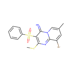 CSc1nc2c(Br)cc(C)cn2c(=N)c1S(=O)(=O)c1ccccc1 ZINC000013528555