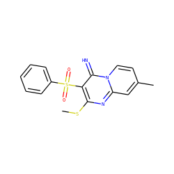 CSc1nc2cc(C)ccn2c(=N)c1S(=O)(=O)c1ccccc1 ZINC000038822685