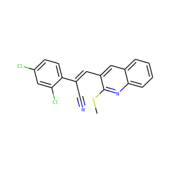 CSc1nc2ccccc2cc1/C=C(\C#N)c1ccc(Cl)cc1Cl ZINC000004053152