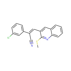 CSc1nc2ccccc2cc1/C=C(\C#N)c1cccc(Cl)c1 ZINC000004053148