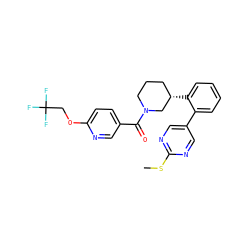 CSc1ncc(-c2ccccc2[C@H]2CCCN(C(=O)c3ccc(OCC(F)(F)F)nc3)C2)cn1 ZINC001772603626