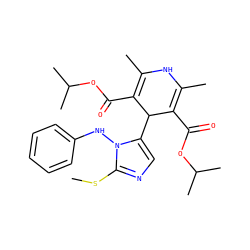 CSc1ncc(C2C(C(=O)OC(C)C)=C(C)NC(C)=C2C(=O)OC(C)C)n1Nc1ccccc1 ZINC000103216234