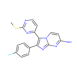 CSc1nccc(-c2c(-c3ccc(F)cc3)nc3nc(N)ccn23)n1 ZINC000136156646