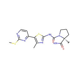 CSc1nccc(-c2sc(NC(=O)N3CCC[C@@]3(C)C(N)=O)nc2C)n1 ZINC000098194873