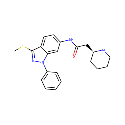 CSc1nn(-c2ccccc2)c2cc(NC(=O)C[C@@H]3CCCCN3)ccc12 ZINC000149851267