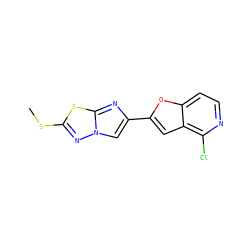 CSc1nn2cc(-c3cc4c(Cl)nccc4o3)nc2s1 ZINC000205922461
