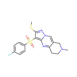 CSc1nn2cc3c(nc2c1S(=O)(=O)c1ccc(F)cc1)CCN(C)C3 ZINC000095557385