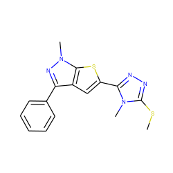 CSc1nnc(-c2cc3c(-c4ccccc4)nn(C)c3s2)n1C ZINC000001398208