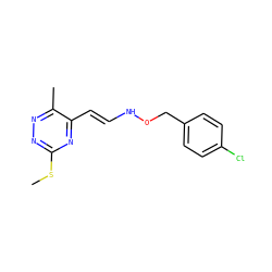 CSc1nnc(C)c(/C=C/NOCc2ccc(Cl)cc2)n1 ZINC000100322972