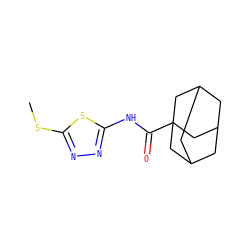 CSc1nnc(NC(=O)C23CC4CC(CC(C4)C2)C3)s1 ZINC000004086670