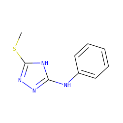 CSc1nnc(Nc2ccccc2)[nH]1 ZINC000014964387