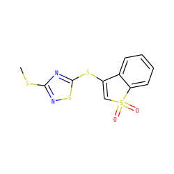 CSc1nsc(SC2=CS(=O)(=O)c3ccccc32)n1 ZINC000010494780