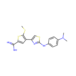 CSc1sc(C(=N)N)cc1-c1csc(Nc2ccc(N(C)C)cc2)n1 ZINC000028006690