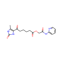 Cc1[nH]c(=O)[nH]c1C(=O)CCCCC(=O)OCC(=O)Nc1ccccn1 ZINC000006498261