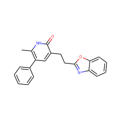 Cc1[nH]c(=O)c(CCc2nc3ccccc3o2)cc1-c1ccccc1 ZINC000005891327