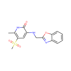 Cc1[nH]c(=O)c(NCc2nc3ccccc3o2)cc1S(C)(=O)=O ZINC000005891351