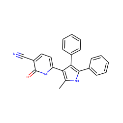 Cc1[nH]c(-c2ccccc2)c(-c2ccccc2)c1-c1ccc(C#N)c(=O)[nH]1 ZINC000169353765