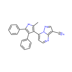 Cc1[nH]c(-c2ccccc2)c(-c2ccccc2)c1-c1ccnc2c(C#N)cnn12 ZINC000169352548