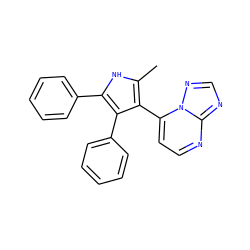 Cc1[nH]c(-c2ccccc2)c(-c2ccccc2)c1-c1ccnc2ncnn12 ZINC000169352549