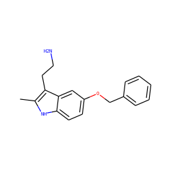 Cc1[nH]c2ccc(OCc3ccccc3)cc2c1CCN ZINC000000140725