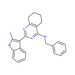 Cc1[nH]c2ccccc2c1-c1nc2c(c(NCc3ccccc3)n1)CCCC2 ZINC000219016298