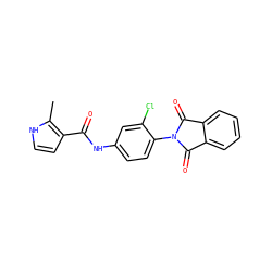 Cc1[nH]ccc1C(=O)Nc1ccc(N2C(=O)c3ccccc3C2=O)c(Cl)c1 ZINC000653690510