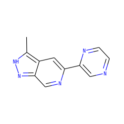 Cc1[nH]nc2cnc(-c3cnccn3)cc12 ZINC000205248534