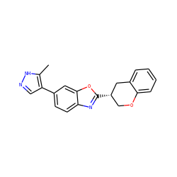 Cc1[nH]ncc1-c1ccc2nc([C@H]3COc4ccccc4C3)oc2c1 ZINC000040380650