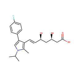 Cc1c(/C=C/[C@@H](O)C[C@@H](O)CC(=O)O)c(-c2ccc(F)cc2)cn1C(C)C ZINC000027732911