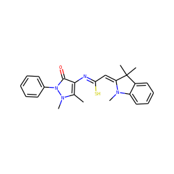 Cc1c(/N=C(S)/C=C2\N(C)c3ccccc3C2(C)C)c(=O)n(-c2ccccc2)n1C ZINC000013479218
