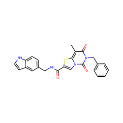 Cc1c(=O)n(Cc2ccccc2)c(=O)n2cc(C(=O)NCc3ccc4[nH]ccc4c3)sc12 ZINC000038382537