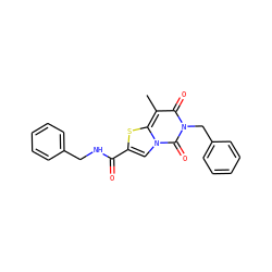 Cc1c(=O)n(Cc2ccccc2)c(=O)n2cc(C(=O)NCc3ccccc3)sc12 ZINC000034341348