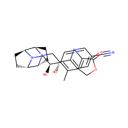 Cc1c([C@@H](O)CN2[C@H]3CC[C@H]2[C@H]2CC[C@H]3N2C[C@@H](O)c2ccc(C#N)cn2)ccc2c1COC2=O ZINC001772639093