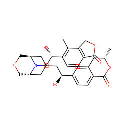 Cc1c([C@@H](O)CN2[C@H]3COC[C@H]2CC(C[C@H](O)c2ccc4c(c2)C[C@H](C)OC4=O)C3)ccc2c1COC2=O ZINC001772621778