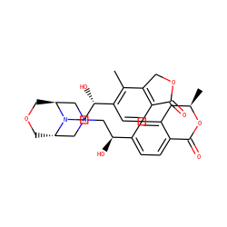 Cc1c([C@@H](O)CN2[C@H]3COC[C@H]2CN(C[C@H](O)c2ccc4c(c2)C[C@@H](C)OC4=O)C3)ccc2c1COC2=O ZINC000205490352