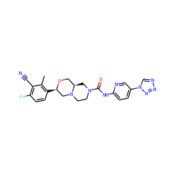 Cc1c([C@@H]2CN3CCN(C(=O)Nc4ccc(-n5cnnn5)cn4)C[C@@H]3CO2)ccc(F)c1C#N ZINC000206958141