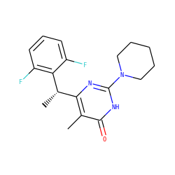 Cc1c([C@H](C)c2c(F)cccc2F)nc(N2CCCCC2)[nH]c1=O ZINC000028866743
